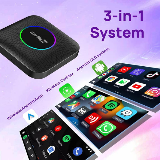 CarlinKit Android 13 AI Box | Wireless CarPlay & Android Auto | 512GB Expandable