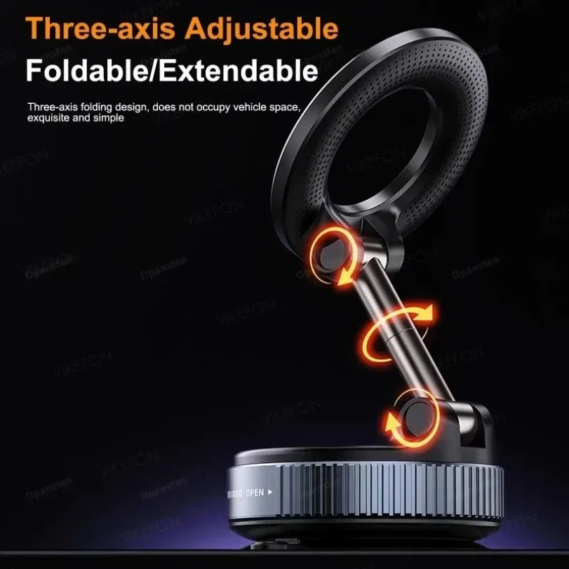 INNOTREE MagSafe Car Phone Holder – 360° Magnetic Mount with Vacuum Suction | Foldable Dashboard & Desk Stand for iPhone