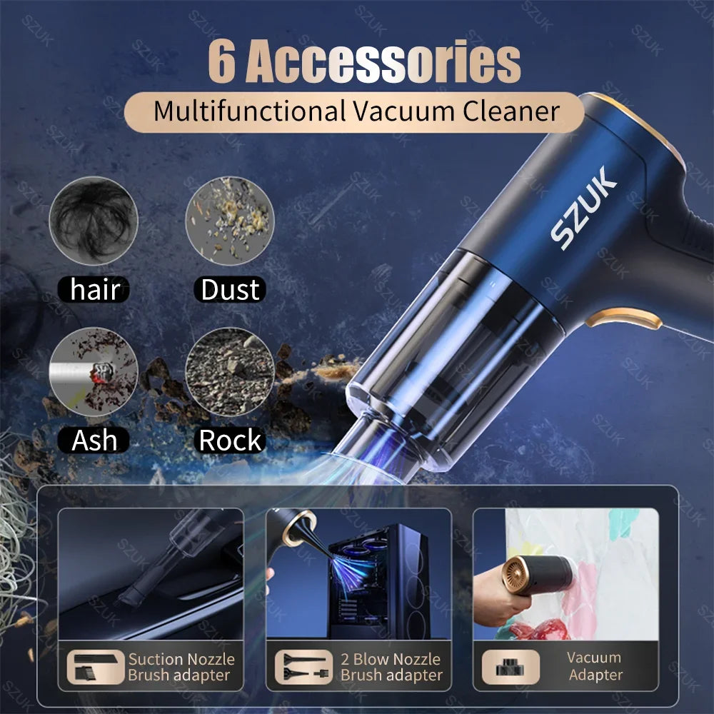 SZUK Wireless Car Vacuum Cleaner – Mini Handheld Powerful Portable Cleaning Tool