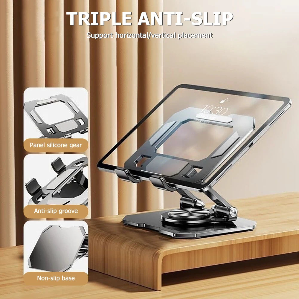 360° Rotatable Tablet Stand – Adjustable, Foldable, for 4.7–12 Inch iPad Pro/Air/Mini & Laptops