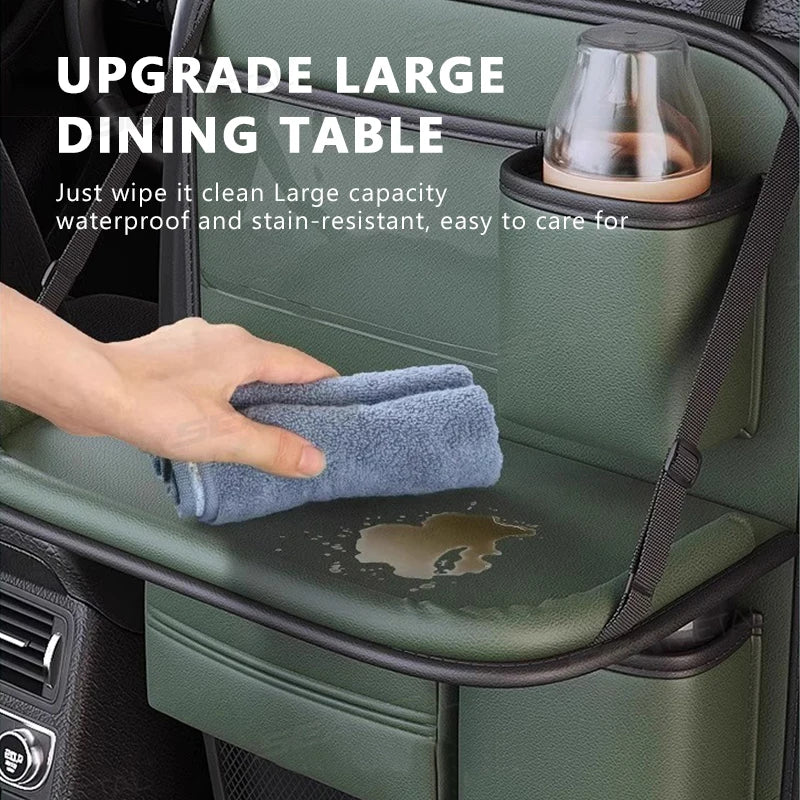 SEAMETAL Car Backseat Organizer – Multi-Pocket Storage Bag with Foldable Dining Table & Tablet Holder for Kids & Travel