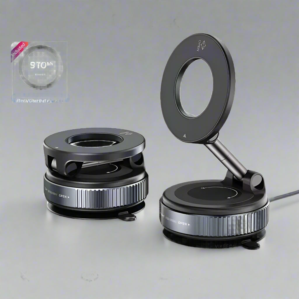 Vacuum chuck with magnet metal ring on a white background