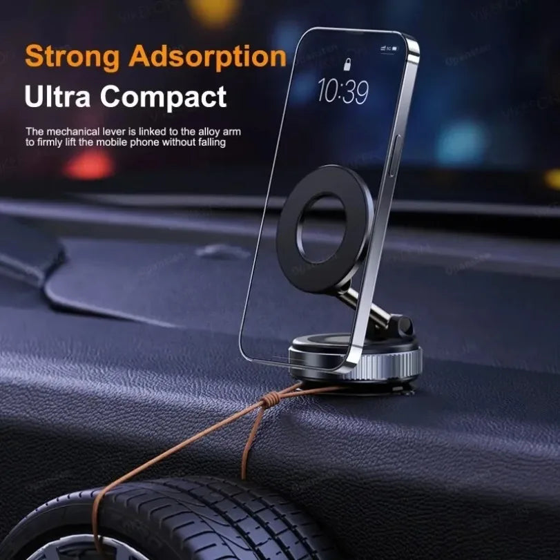 INNOTREE MagSafe Car Phone Holder – 360° Magnetic Mount with Vacuum Suction | Foldable Dashboard & Desk Stand for iPhone