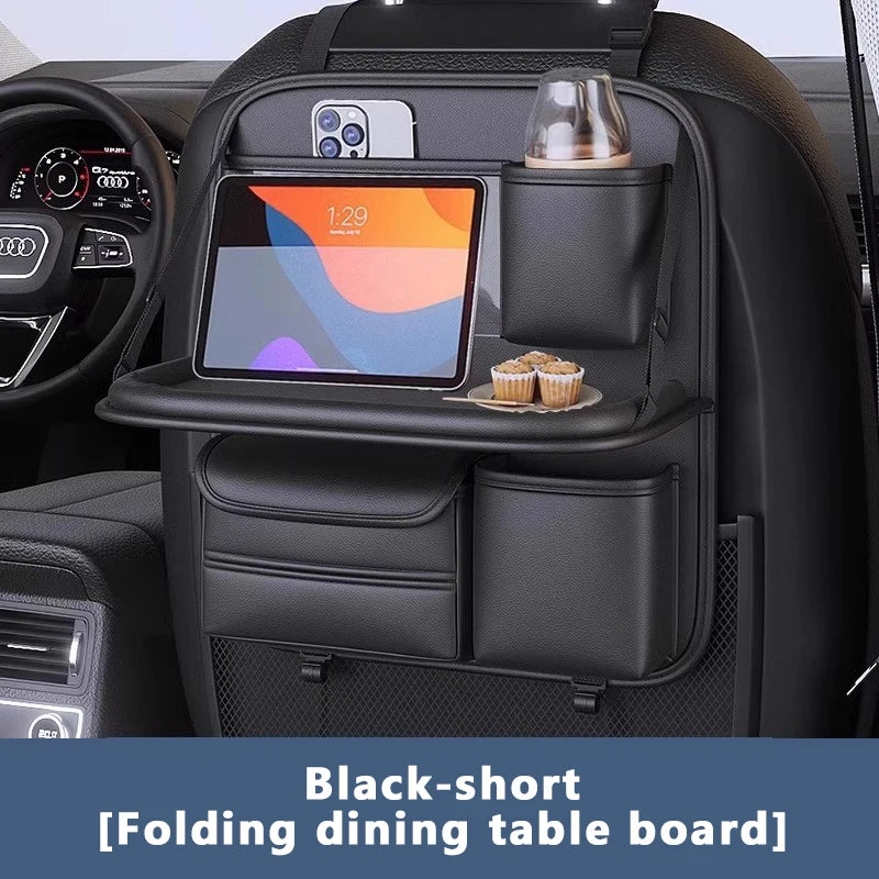 SEAMETAL Car Backseat Organizer – Multi-Pocket Storage Bag with Foldable Dining Table & Tablet Holder for Kids & Travel