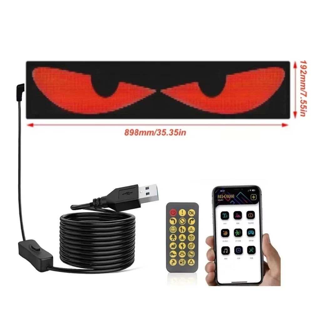 Customizable Bluetooth LED Car Window Display – Waterproof & App Controlled